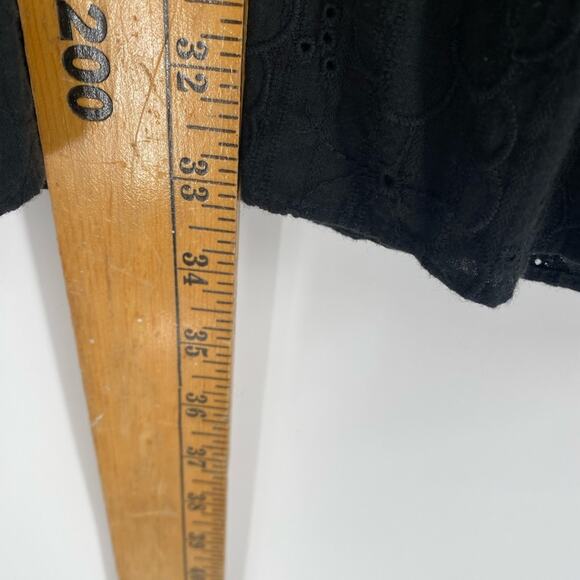 Madewell Dress Black Embroidered Eyelet Button Front Tiered Quiet Luxury XS - Picture 7 of 8